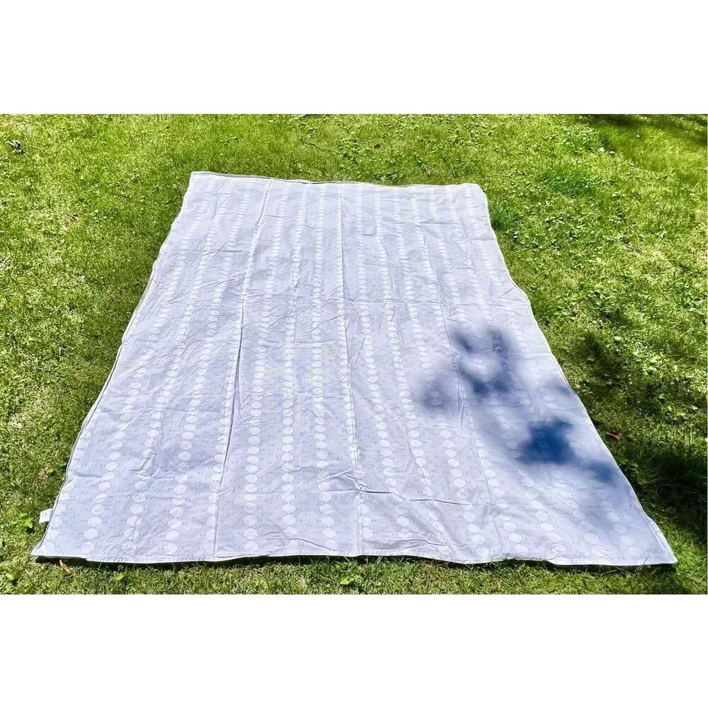 Crate & Barrel Genevieve Bennett Grey Geometric Print Full Sheet Set-READ